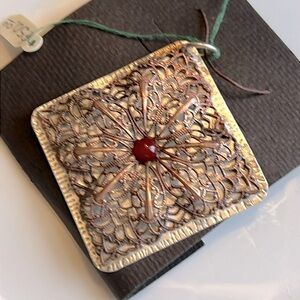 Filigree & Silver Square Pendant